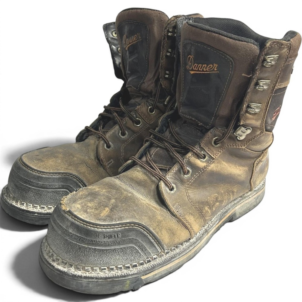 Danner Trakwelt Work Boots Brown Mens Size 12 Waterproof Leather Safety Toe
